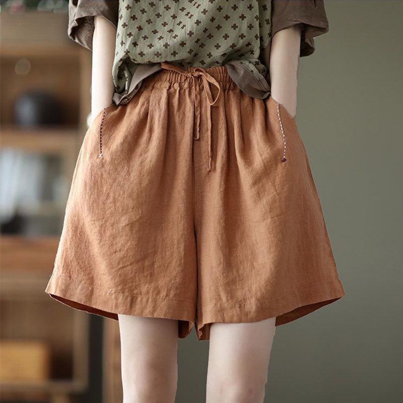 

Women s Cotton Casual Elastic Waist Wide-Leg Cargo Shorts XL