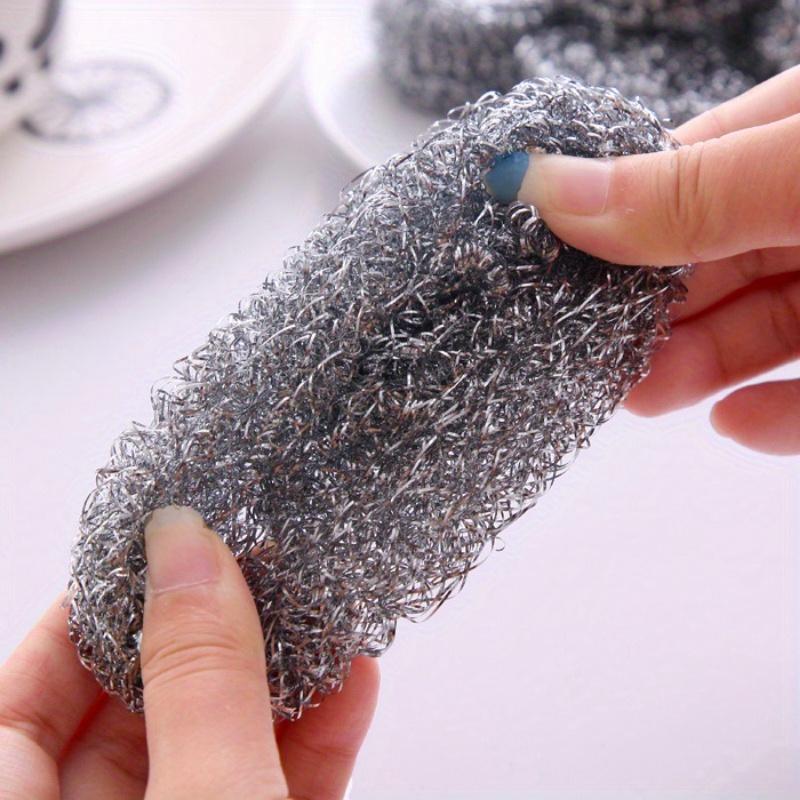 20pcs/bag Stainless Steel Cleaning Ball Kitchen Cleaning Brush Pot Brushing Dish Steel Ball