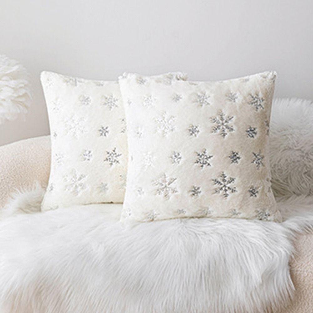 INS Style Christmas Plush Pillowcase Square Cushion Cover Removable Throw Pillowcover Sofa/Bed