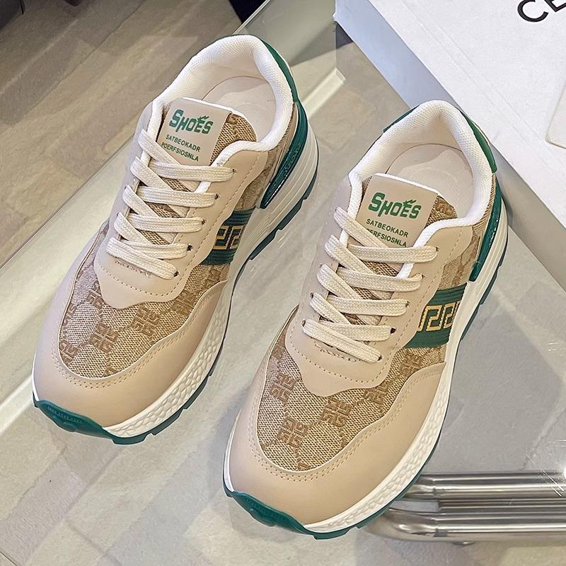 Platform dad shoes women's retro casual shoes inner height increase lightweight sports shoes women