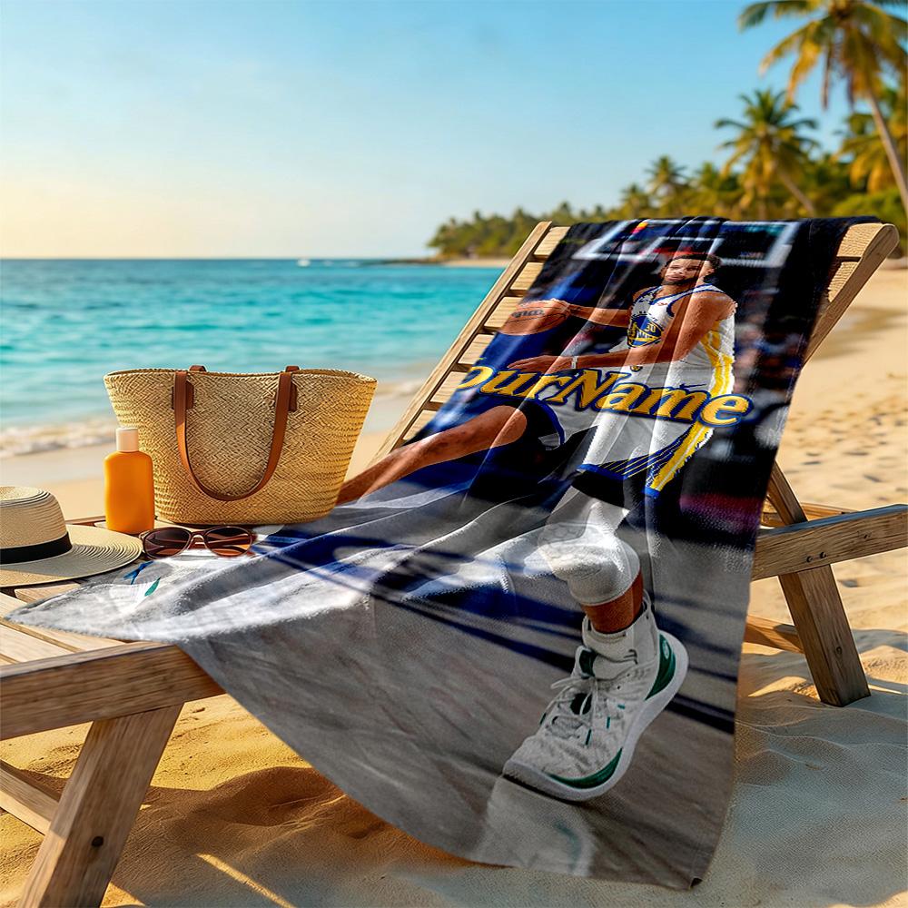 Curry Personalized Text Beach Towel Super Soft Microfiber Quickdry Fabric Suitable For Swimming Gym Camping Yoga Vacation