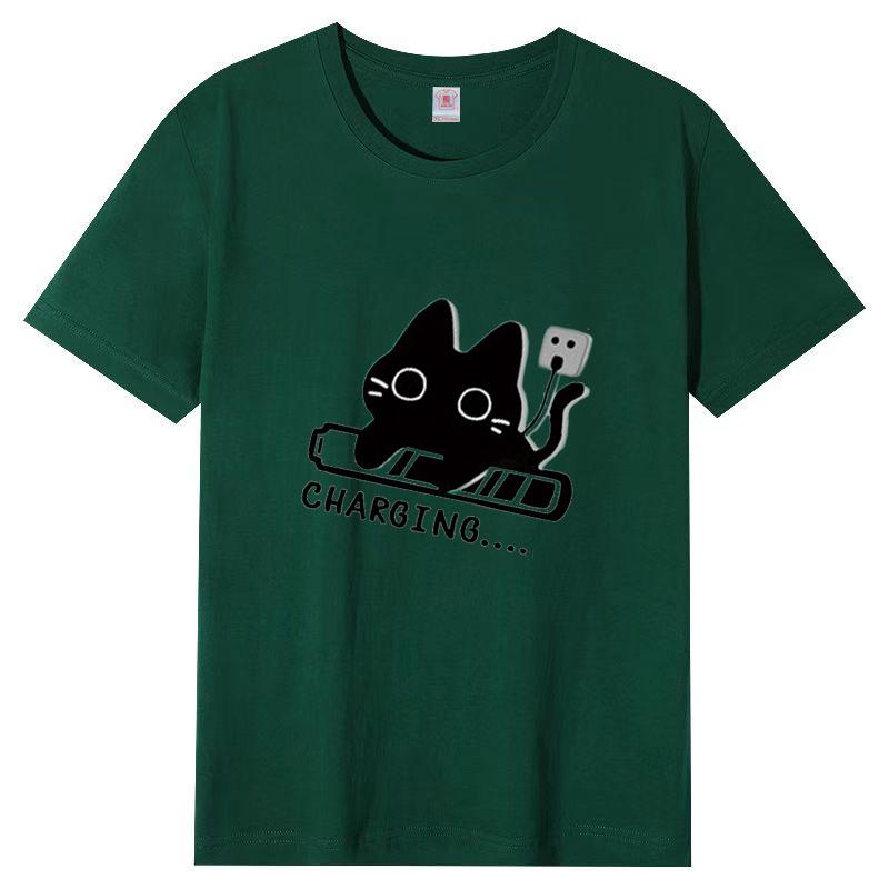 

Футболка из хлопка с круглым вырезом и коротким рукавом, женская свободная футболка с принтом на весну и осень 3XL