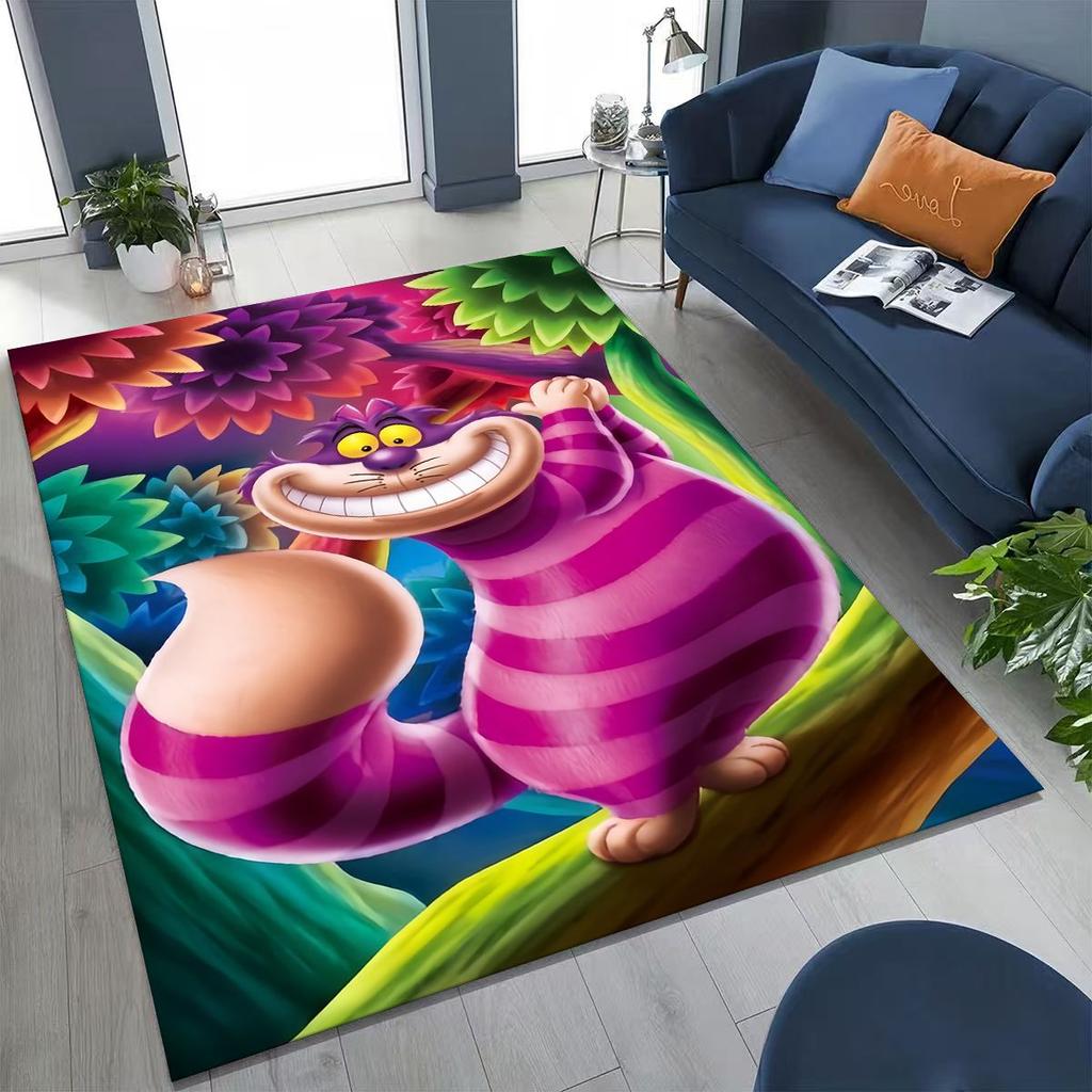 Dream Cheshire Cat Alice in Wonderland Cartoon Rug for Bedroom Living Room Sofa Home Doormat Decor, Large Kid Non-slip Floor Mat