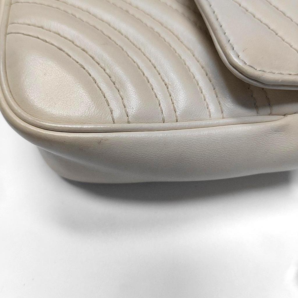 [Pre-Owned] Gucci GG Marmont Matelassé Mini Bag 'White' - Good #BI8M2W