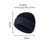 Knitted Hat Men's High Elastic Large Head Wool Hat with Thick Velvet Ear Protection Solid Color Cap