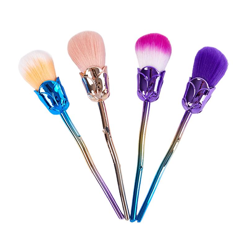 Rose Nail Dust Brush For Manicure Flower Nail Art Brush Nail Accessories Tools Popular Round Small Gel Polish Cleaning Brushesna