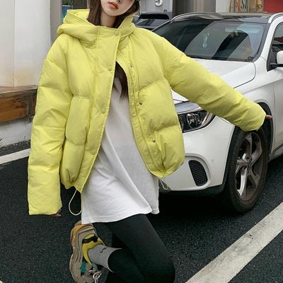 Short Parkas for Women Fall Winter  New Fashion Long Sleeve Zipper Down Coats Casual Solid Coats with A Hood Jacket