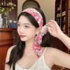 French Pastoral Flower Headband - Wide Edge Skull Top Hair Bun Accessory