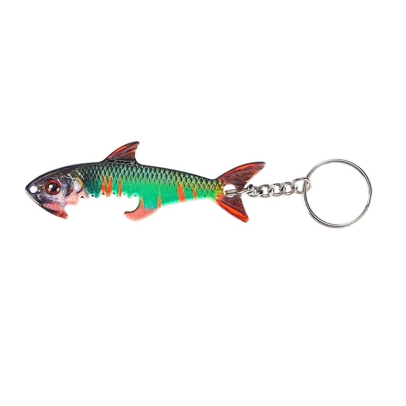 Portable Fish Shape Bottle Opener Keychain Zinc Alloy Pendant Safe for Family Gatherings and Backpacks Handbag Decors
