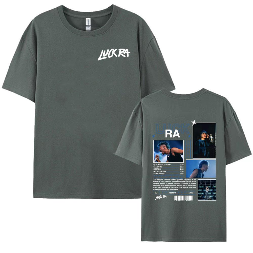 Rapper Luck Ra 2025 Tour Merch Tshirts for Men Casual 100 Cotton Short Sleeve Oversized T Shirt Unisex Retro Pop Music Tshirt