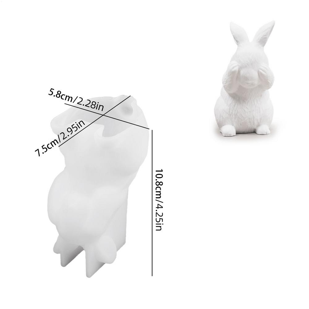 Silikon Tavşan Kalıbı Fondan Tavşan Kalıbı Çikolatalı Kek Kalıbı 6'lı Hazneli Mus Kek Dekorasyonu Tatlı Pişirme Kalıbı Kendin Yap Mum Modeli