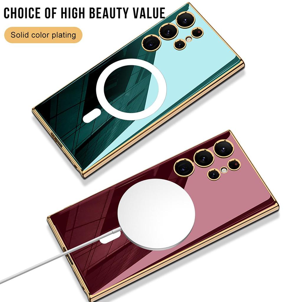 Samsung S24 Ultra Magnetic Phone Case with Wireless Charging, Anti-drop Protection, and Electroplated Thin Cover