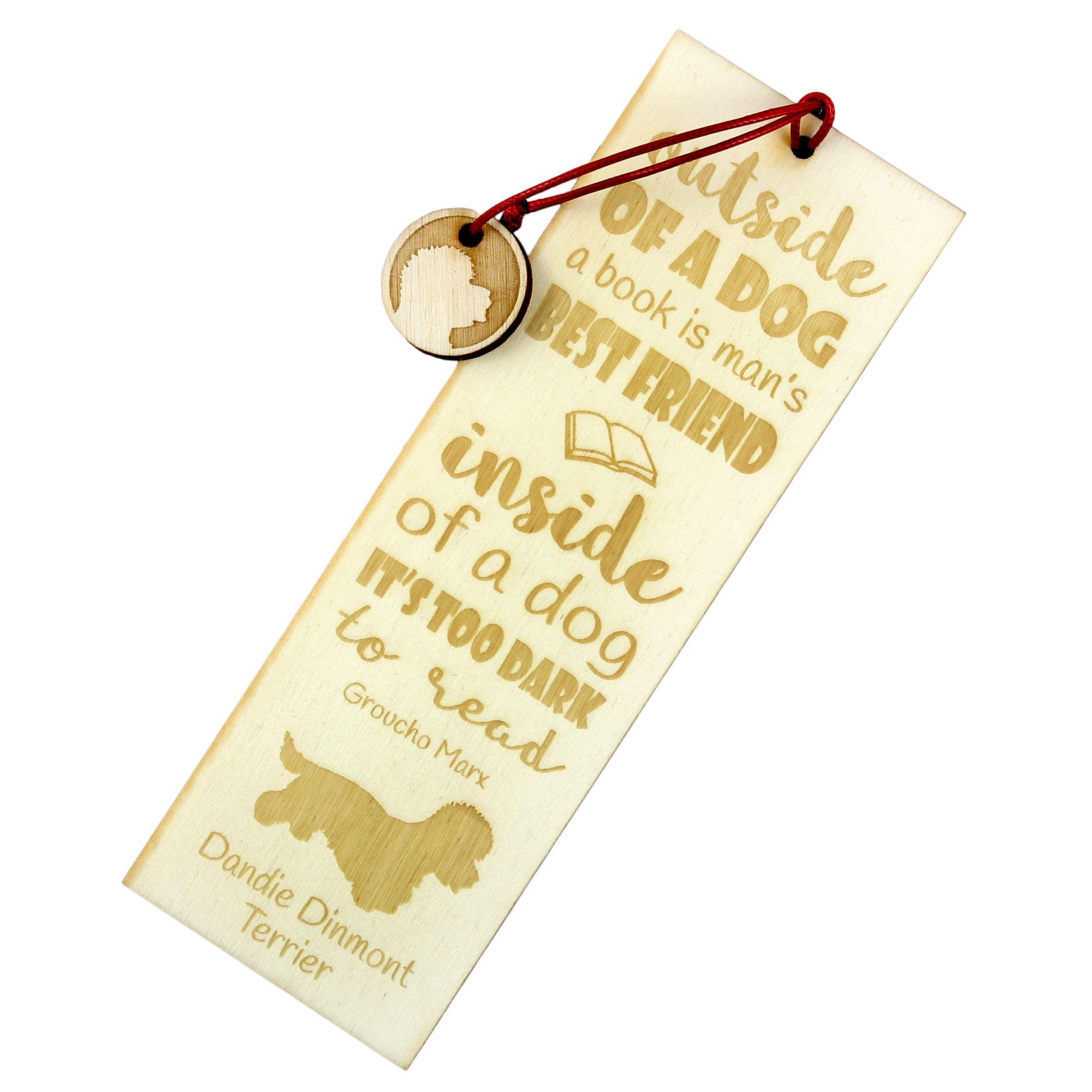 

Dandie Dinmont Terrier, Hindlee Terrier - dog bookmark, personalized bookmark, gift for bookworm from Art-Dog brand