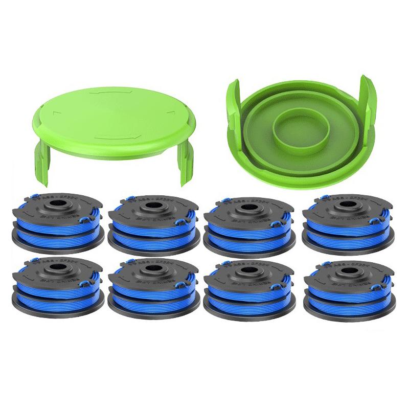 

8 Spools + 2 Spool Caps for Greenworks Lawn Mower Replacement Parts, 29082/29242 A