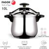 10 L Stirrup Pressure Cooker, Induction, Stainless Steel. 18/10, 3 FAGOR Classic Security Systems Bombe 10 Silver 800123