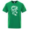 Chinese Style White Dragon Men Tshirts Fashion Breathable T Shirts Loose Cotton Tee Clothing High Quality Brand Male T-Shirt