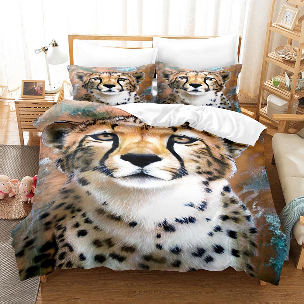 Leopard Pattern Bedding 3D Digital Printing Leopard Three-Piece Set