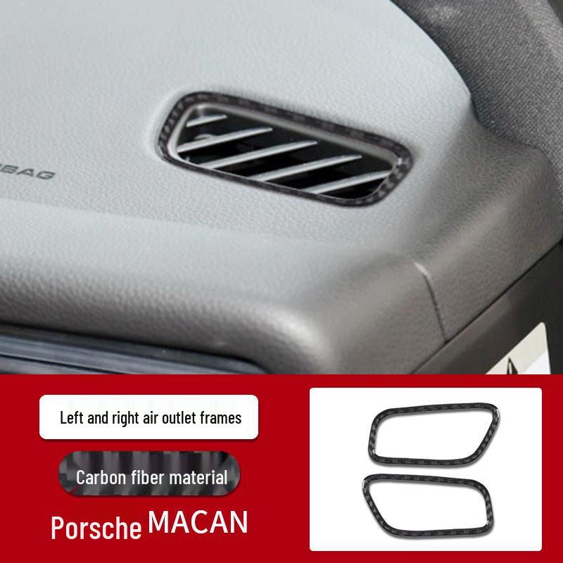 Carbon Fiber Window Lift & Center Console Panel Sticker for Porsche Cayenne/Macan Interior Upgrade