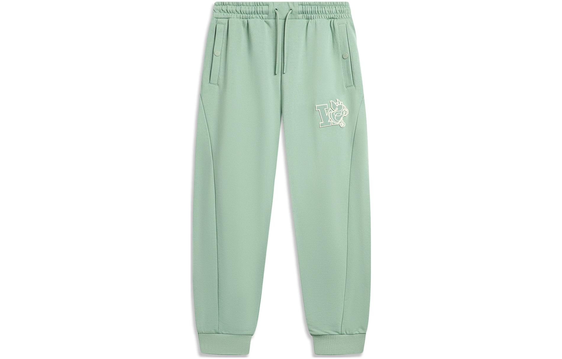 Li Ning Wade Collection Knitted Sweatpants Men s Jade Smoke Green AKLTC31-2 L