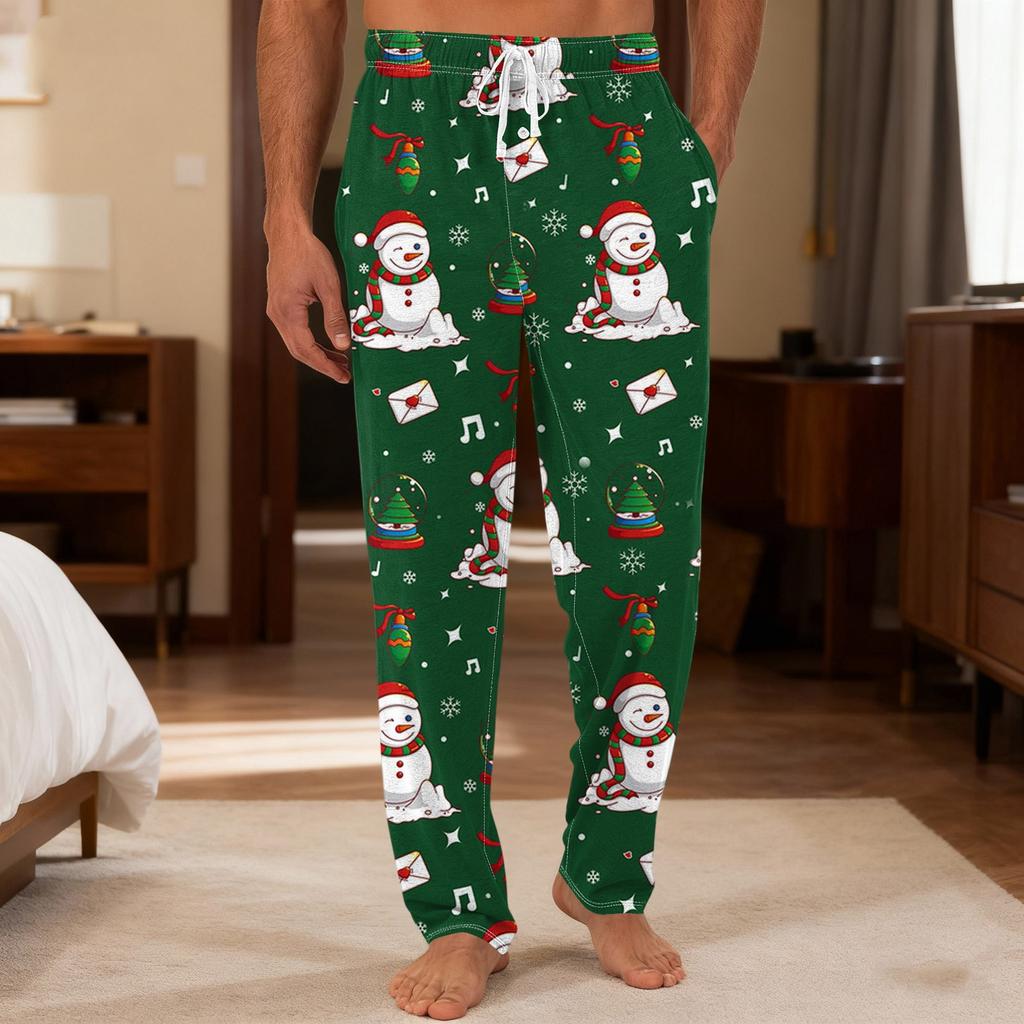 Herre Ensfargede Strikkede Ensfargede Lomme Fritidsbukser Hjem Pyjamasbukser