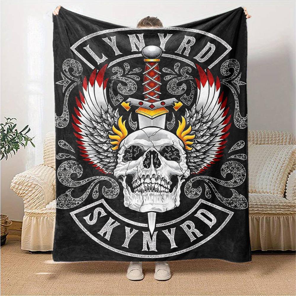 1pc Dragon guitarThemed Blanket Soft Flannel All Season Cozy Throw with Bold Graphic Print, Travel, or Holiday Gift for Family & Friends