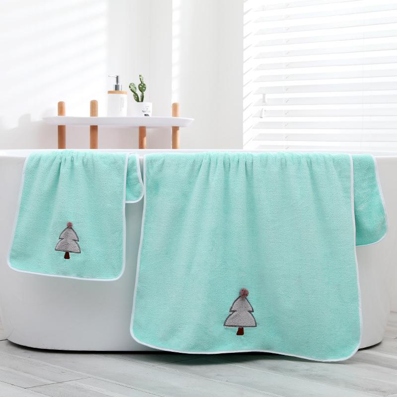 Coral fleece towel set soft absorbent couple beach towel bath towel