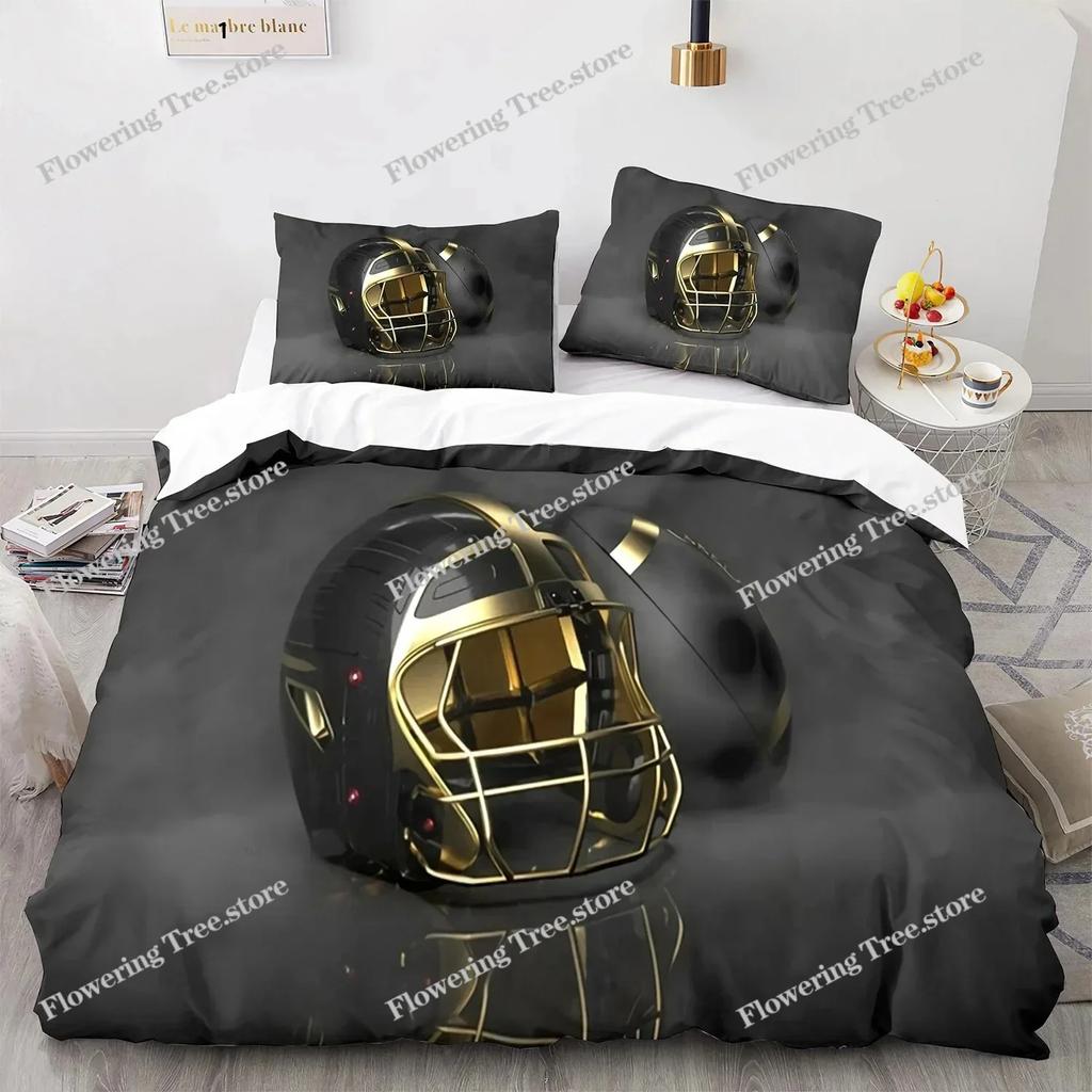 Football Duvet Cover For Boys Girls Burning Football Microfiber Sports Games Theme Soft King Size Quilt Cover
