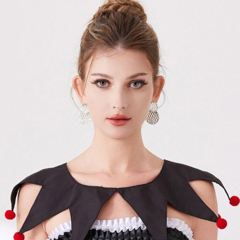 Weihnachtsclown Abnehmbarer Kragen Spitzes Design Hofstil Dekorkragen Cosplay Kostüm Accessoire für Punk-Styling