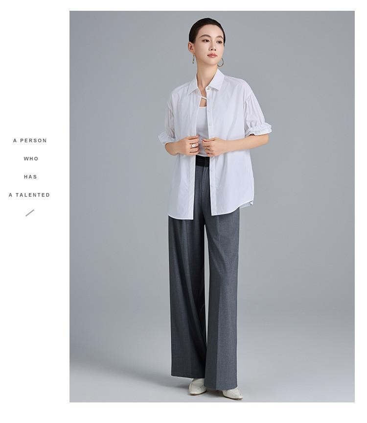 Design inspired shirt with bubble sleeves, simple and versatile women's top