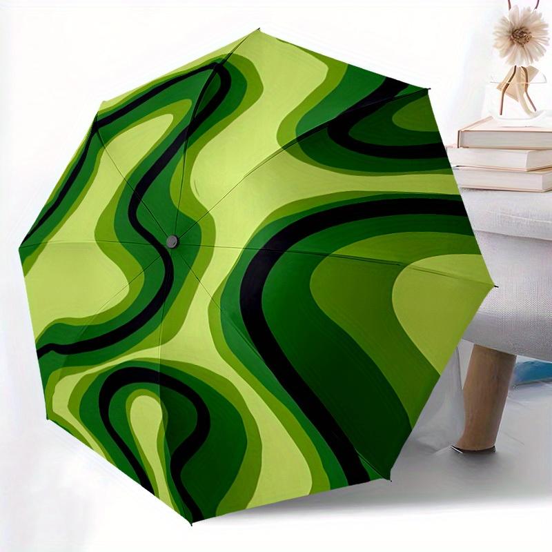1pc Abstract Patterns Automatic Open/close Folding Compact Umbrella, 8 Rib Sturdy Canopy, Lightweight Portable, Commuting Use, Gift,,116