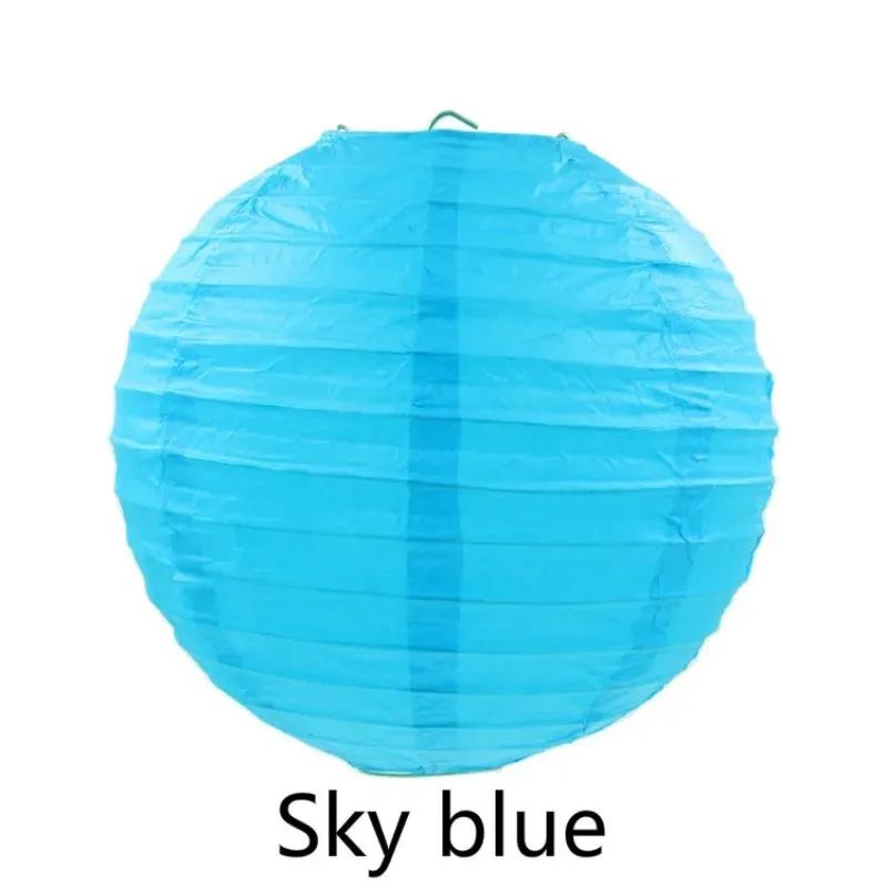 20cm Wedding Decoration Colorful Lantern Lantern Festival Decoration Folding Hand-made Circular Paper Lantern Wedding Children Painting Diy Lantern