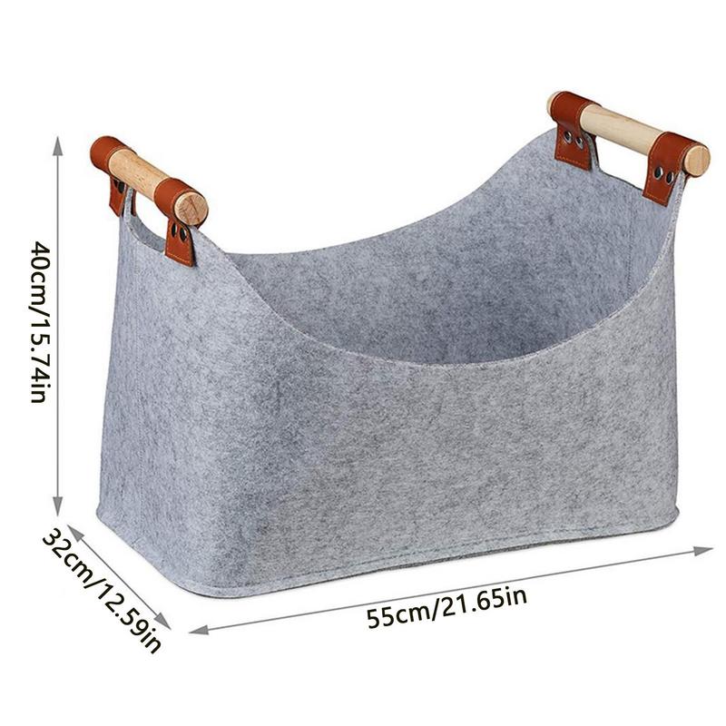 Holz-Tragetasche aus Filz Filz-Holzträger Halter Holzscheit-Tasche Holzkorb mit verstärktem Griff Outdoor Filz-Holzscheitkorb