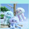 Lovely Blue Jellyfish Plush Figure Keychain Adorable Bag Charm And Accessory
