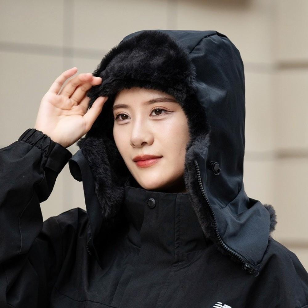 Keep Warm Warm Scarf Face Mask Solid Color Lei Feng Hat Portable 4-in-1 Winter Cycling Hat  Outdoor