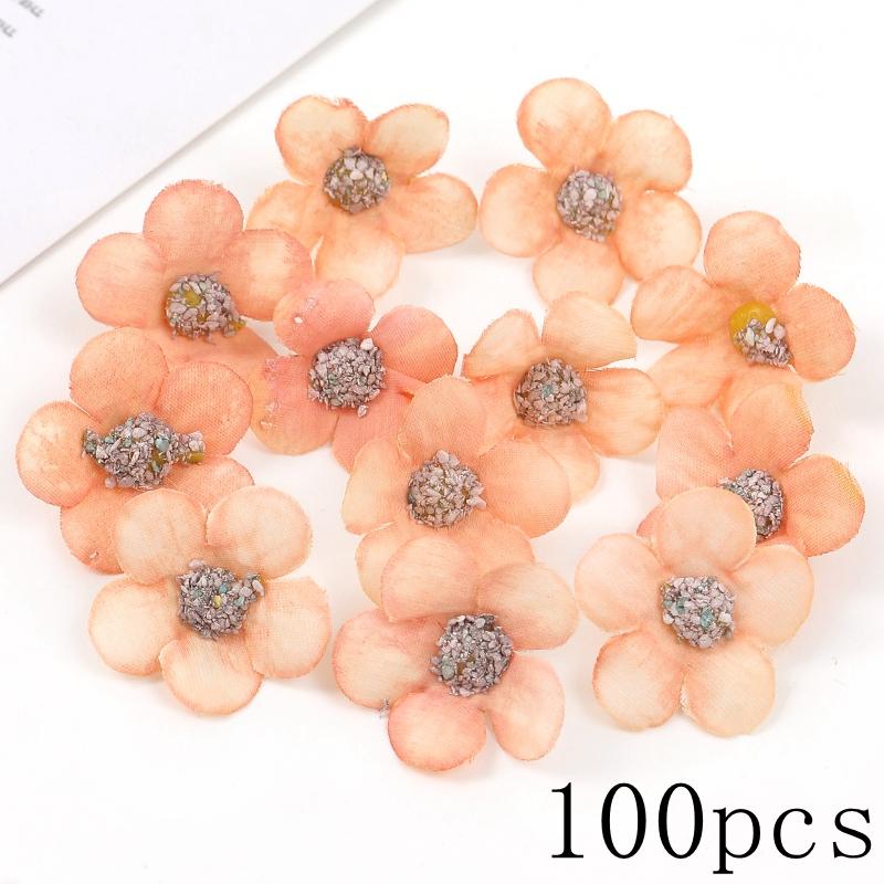 Orange Artificial Flowers Heads Silk Fake Flowers for Home Decor Party Marriage Wedding Decoration DIY Wreath Gifts Accessories