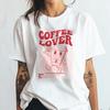 26 Coffee Lover Cartoon Graphic, Graphic Print White T-Shirt, Unisex Fit, Coffe Unisex T-Shirt