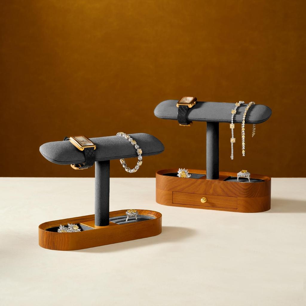 Oirlv Watch Watch Wooden Display Compatible with Qualified SM21202 Stand, 2-4 Stand, Stand, Storage, Photography, High-End, Stylish, Invoices, (Dark