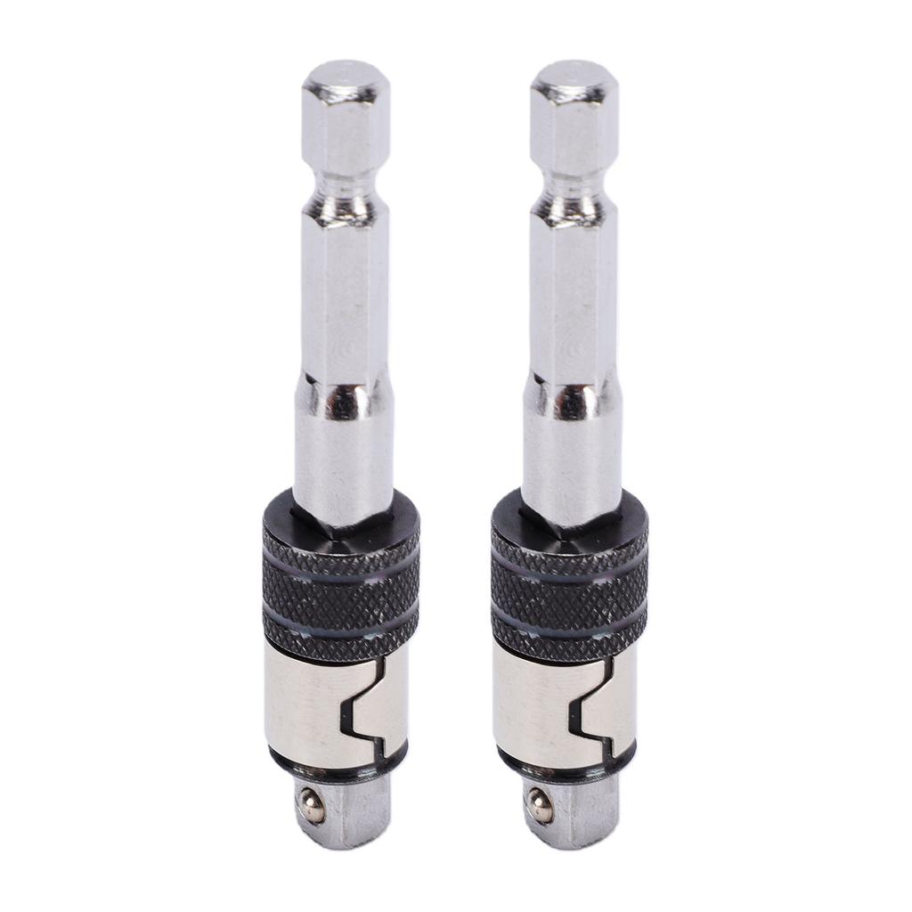 2 Pcs Hex To Square Socket Converter 1 4 Inch Drive Bit and Socket Adapter for Electric Drill