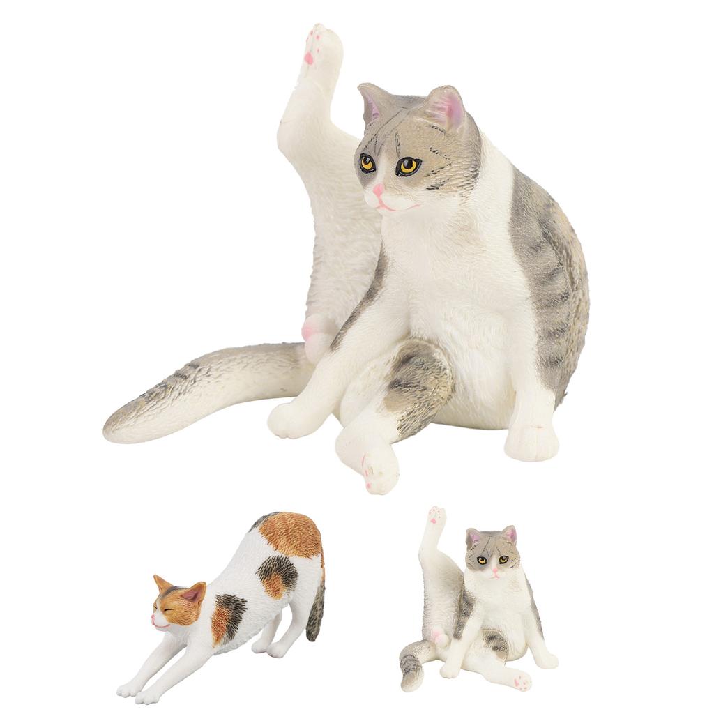 Realistic Cat Figurine Educational Lifelike Cute Simulated Cat Model Toy for Children Room Desk