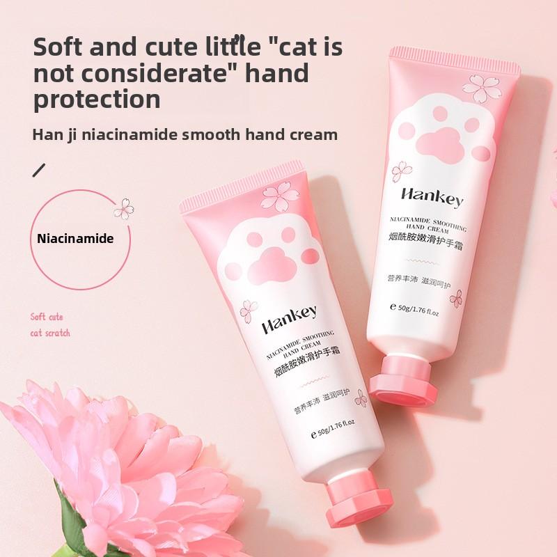 Mini Cat Paw Hand Cream 2 Bottles Set Hydrating Niacinamide Non Sticky Portable Travel Hand Lotion Niacinamide hand cream 50g