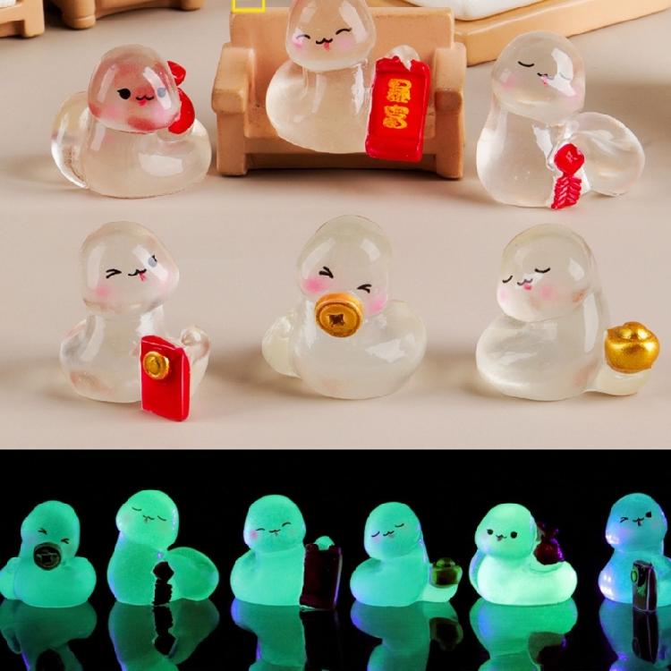 10Pcs Miniatures Snake Glowing In Dark Fairys Garden Decorations Mini Snake Resins Cute Home Decorations