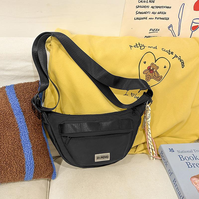 Girls Style Small Satchel Casual Commuter Dumpling Bag Versatile Pink Messenger Bag Niche Shoulder Bag Women
