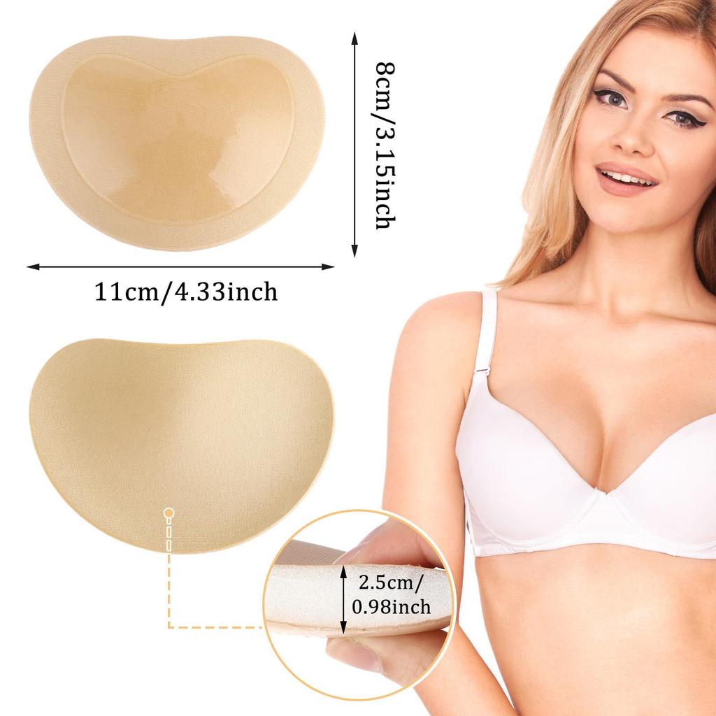 Self-Adhesive Thick Anti-Slip Heart-Shaped Breast Pads for Sports and Swimwear