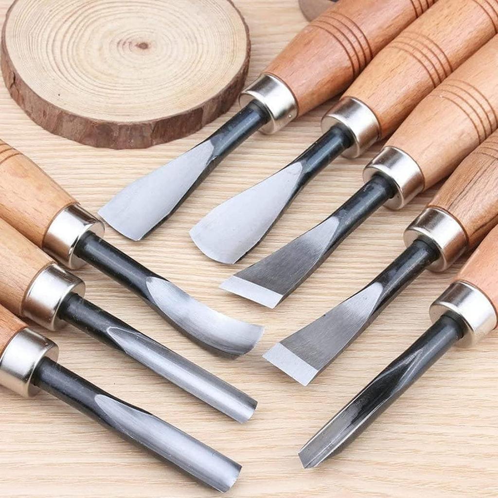 GrnArt Wood Carving Carving Knife and Hand Chisel Set for Hand Wood Carving Carving Traditional Wood Seal DIY Tools 8-Piece Set, Carving, Woodworking,