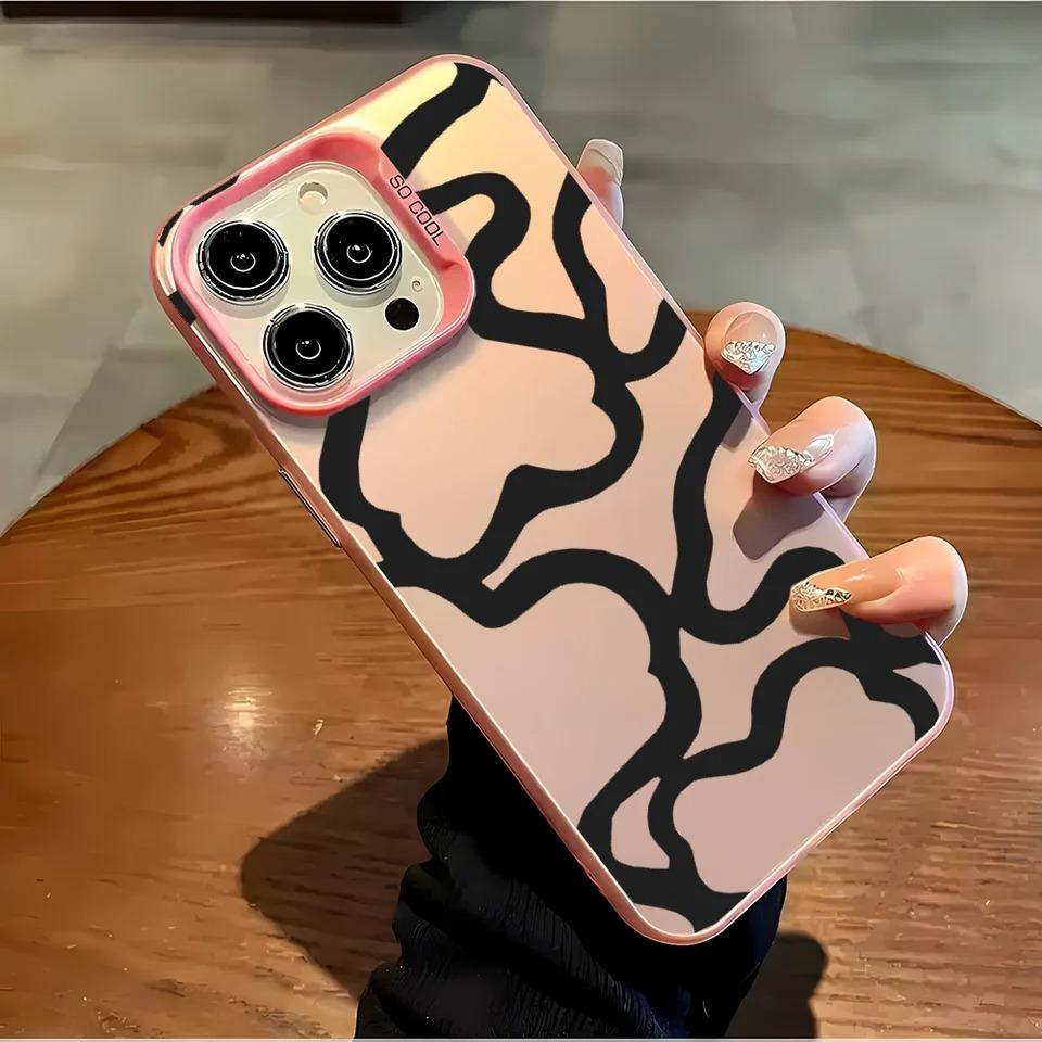 Phone Case For iPhone 1716 ProMax 15 14 13 12 Plus 11Luxury Irregular Lines Fashion Matte Aurora Laser Gradient Shockproof Cover