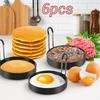 6pcs Round Omelette Mold Stainless Steel Hamburger Patties Mold Practical Pancake Mold  Home