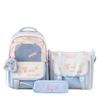 Three-Piece Backpack Set Color Block Student Schoolbag Girl Large Capacity Backpack