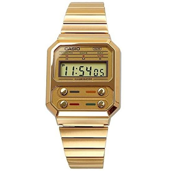 CASIO Cheap Chipkashi Wristwatch Watch Unisex Mens Womens Quartz Digital Gold A100WEG-9A