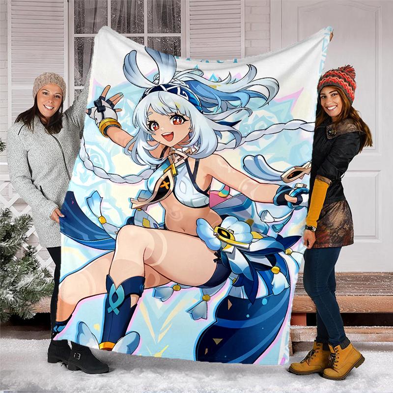 Genshin Impact characters printed throw blanket—soft,warm;versatile blanket for all seasons—perfect as &air-conditioning throw,nap blanket