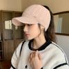 New Winter Plush Ear Protecting Peaked Cap for Women Korean Style Versatile Empty Top Ponytail Warm Baseball Hat